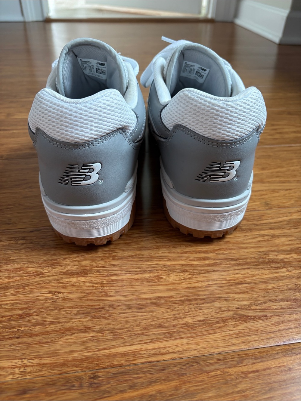New Balance 550 White, Gray & Gum Low-Top Sneakers - Picture 6 of 8